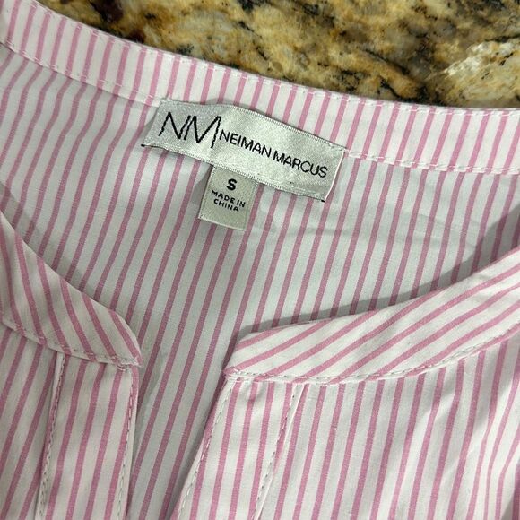 Neiman Marcus Cotton Blend Striped Sleeveless Tunic Top Size S - Picture 4 of 8